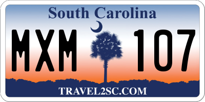 SC license plate MXM107