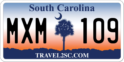 SC license plate MXM109