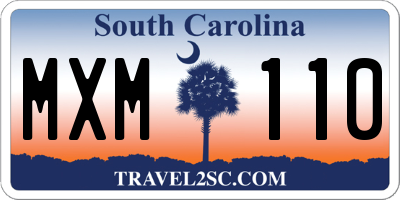 SC license plate MXM110