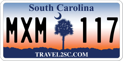SC license plate MXM117