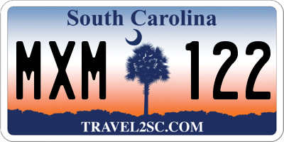SC license plate MXM122