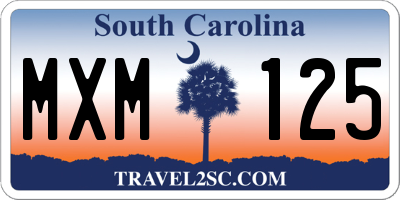 SC license plate MXM125