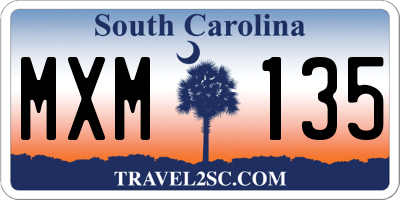 SC license plate MXM135