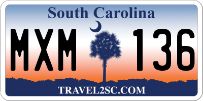SC license plate MXM136