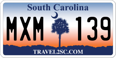 SC license plate MXM139