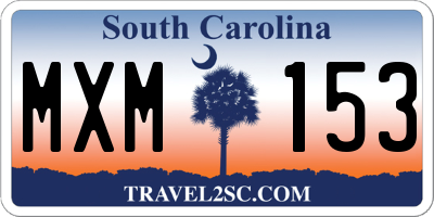 SC license plate MXM153