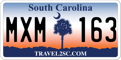 SC license plate MXM163