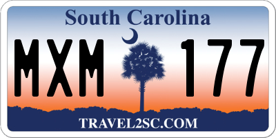 SC license plate MXM177