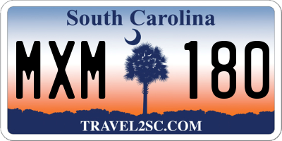 SC license plate MXM180