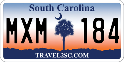 SC license plate MXM184