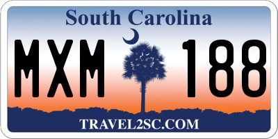 SC license plate MXM188