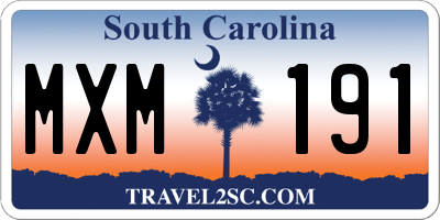 SC license plate MXM191