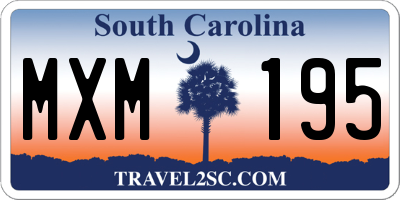 SC license plate MXM195