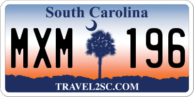 SC license plate MXM196