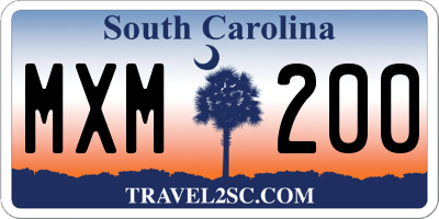 SC license plate MXM200