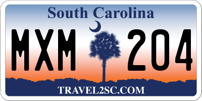 SC license plate MXM204