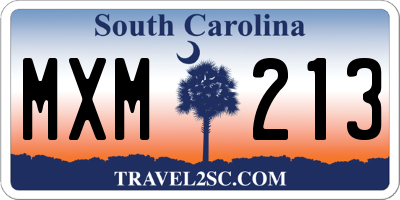 SC license plate MXM213