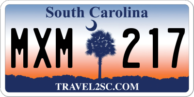 SC license plate MXM217