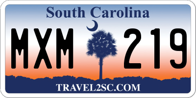 SC license plate MXM219