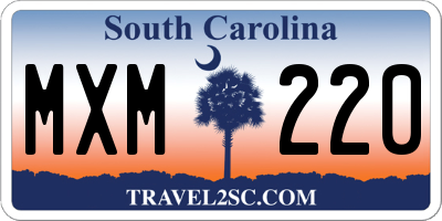 SC license plate MXM220