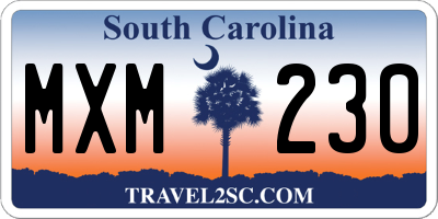 SC license plate MXM230