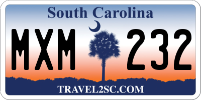 SC license plate MXM232