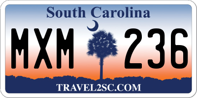 SC license plate MXM236