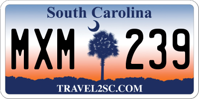 SC license plate MXM239