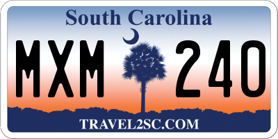 SC license plate MXM240