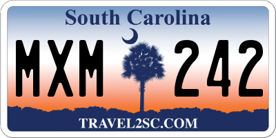 SC license plate MXM242