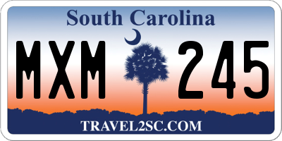 SC license plate MXM245