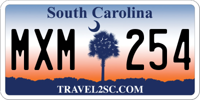 SC license plate MXM254
