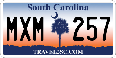 SC license plate MXM257