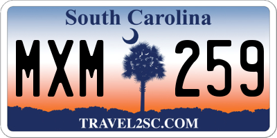 SC license plate MXM259