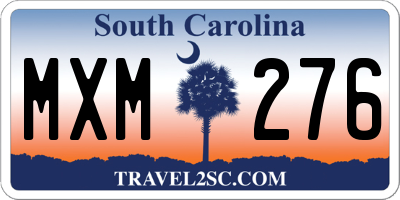 SC license plate MXM276