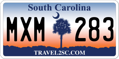 SC license plate MXM283