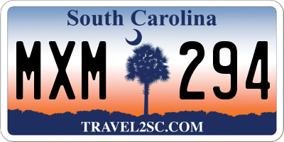 SC license plate MXM294