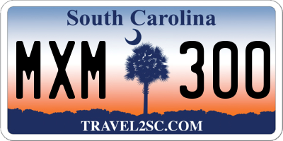 SC license plate MXM300