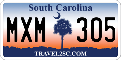 SC license plate MXM305