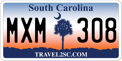 SC license plate MXM308