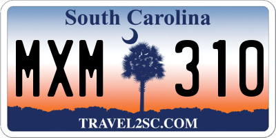 SC license plate MXM310