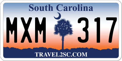 SC license plate MXM317