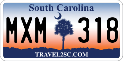 SC license plate MXM318