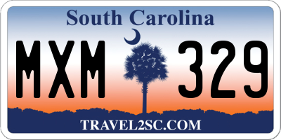 SC license plate MXM329