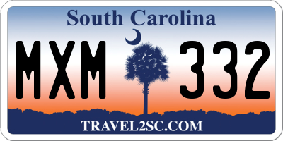 SC license plate MXM332