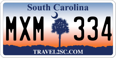 SC license plate MXM334