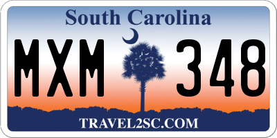 SC license plate MXM348