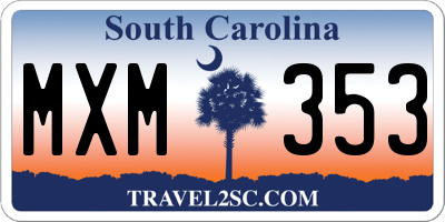 SC license plate MXM353