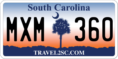 SC license plate MXM360