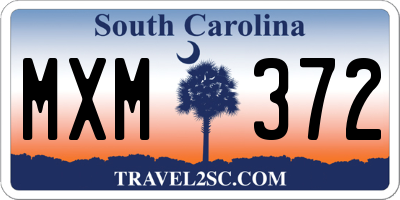 SC license plate MXM372